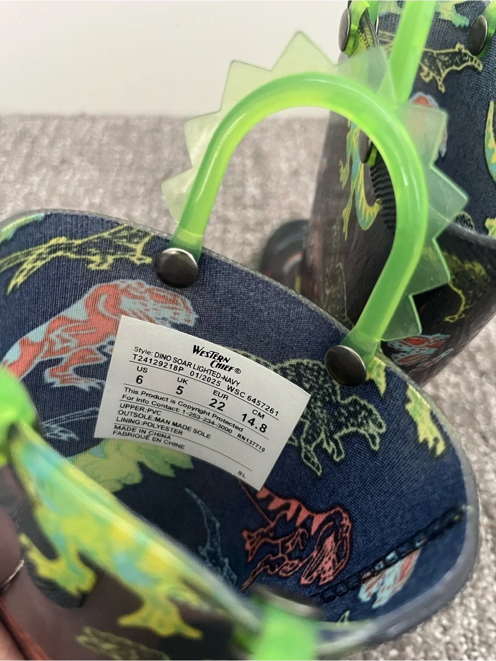 Like New Dinosaur Rain Boots